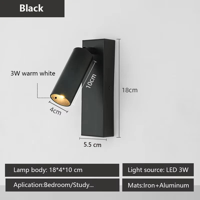 applique murale led rotative moderne pour lecture