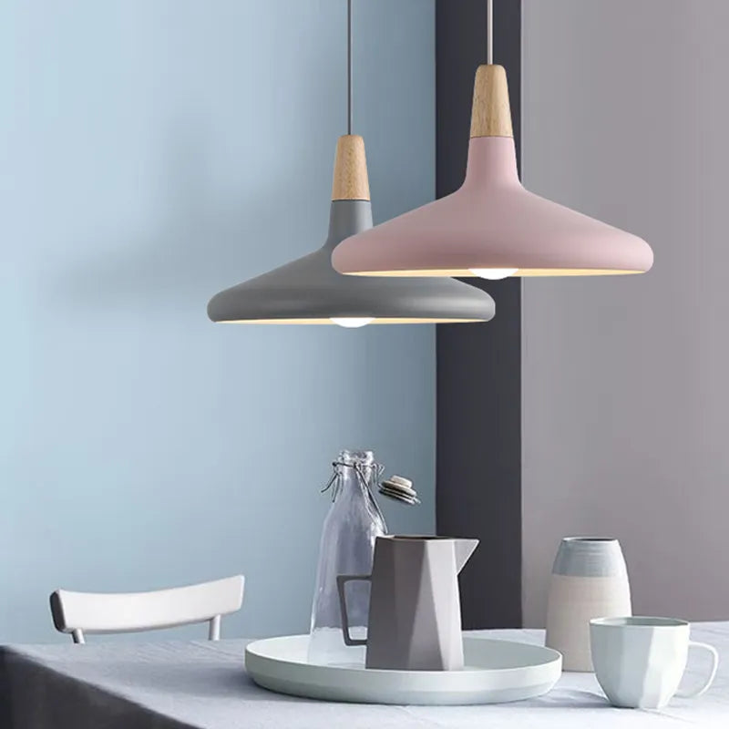 suspension moderne nordique en bois et aluminium pour décoration