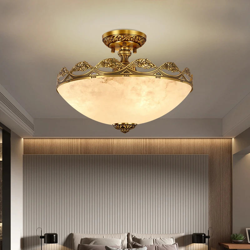 lampe de poche en marbre européen avec support en laiton