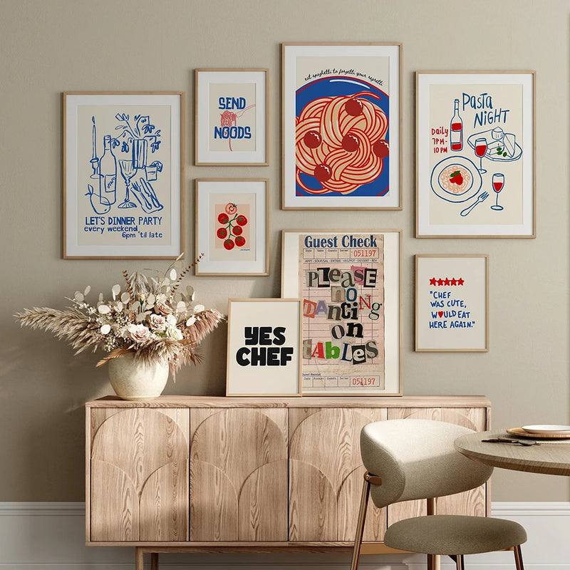 ensemble mural rétro tendance affiche d'art décorative pour galerie