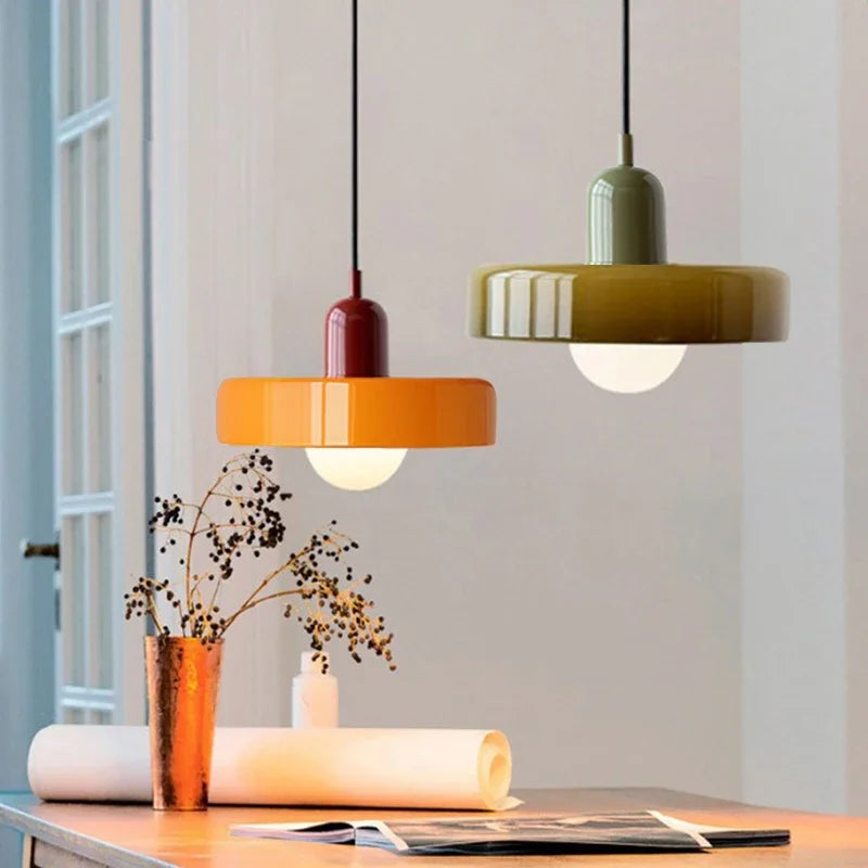 lampe suspendue nordique en verre bonbon pour intérieur décoratif