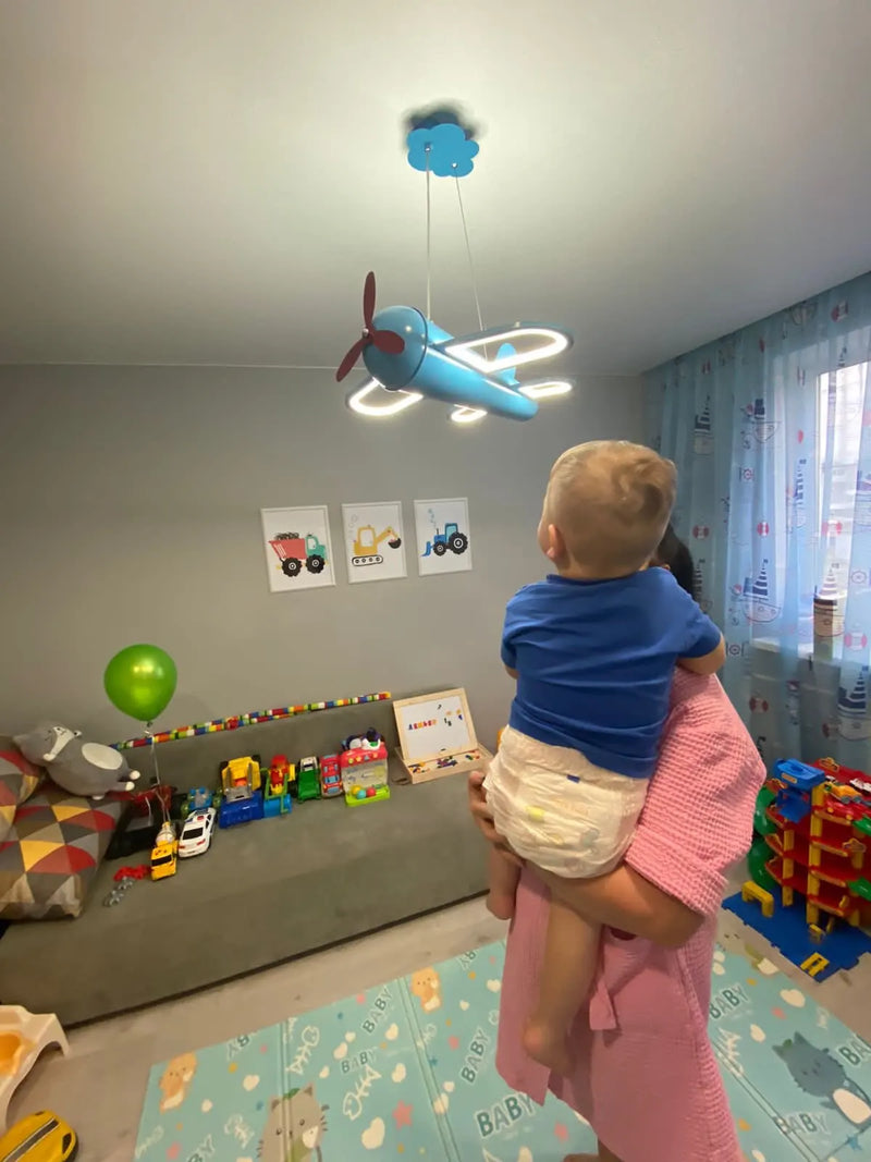 lustre led moderne en forme d'avion pour bébé garçon