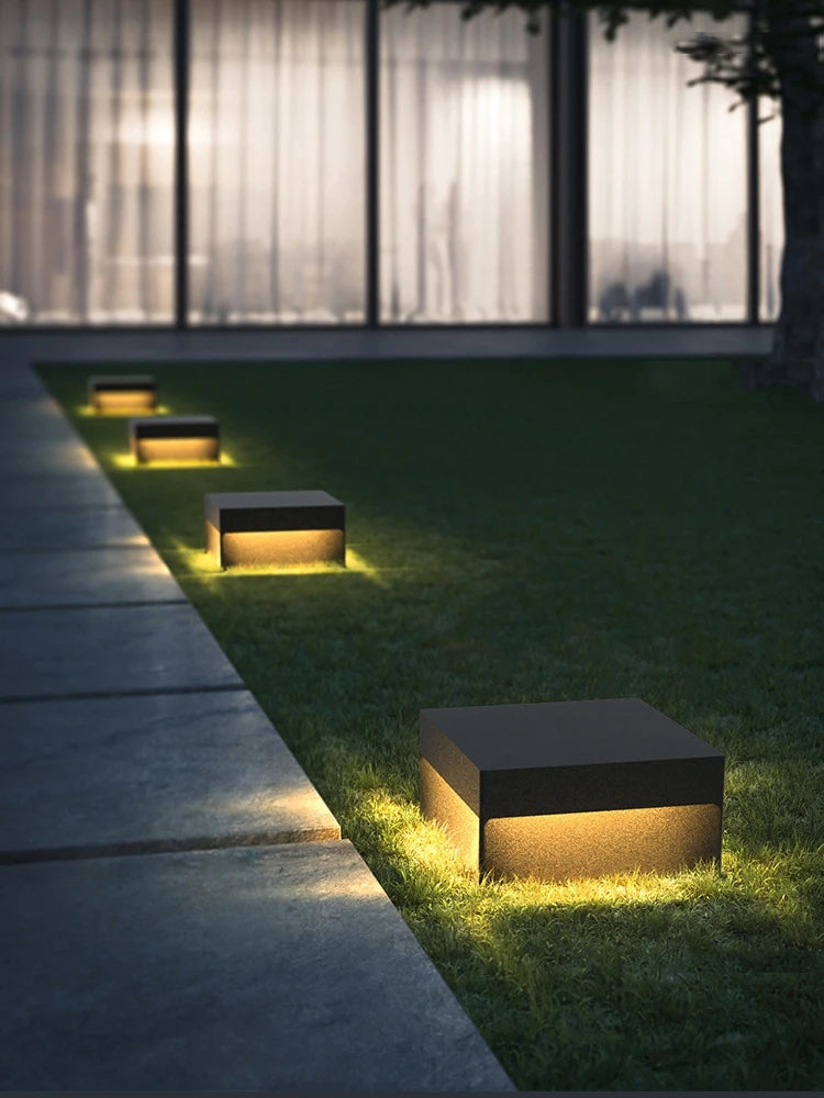 lampadaire moderne en inox pour jardin extérieur éclairage décoratif