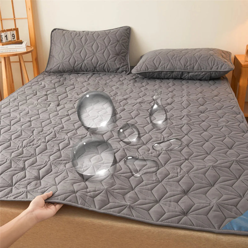 surmatelas imperméable matelassé avec bande élastique pour lit simple double