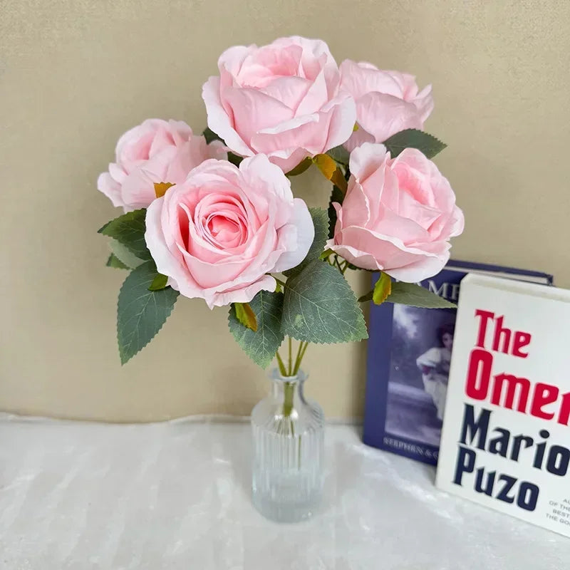 bouquet de roses artificielles en soie pour mariée décoration élégante