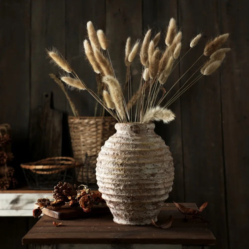 vase rétro en argile brute style vintage fait main décoration maison