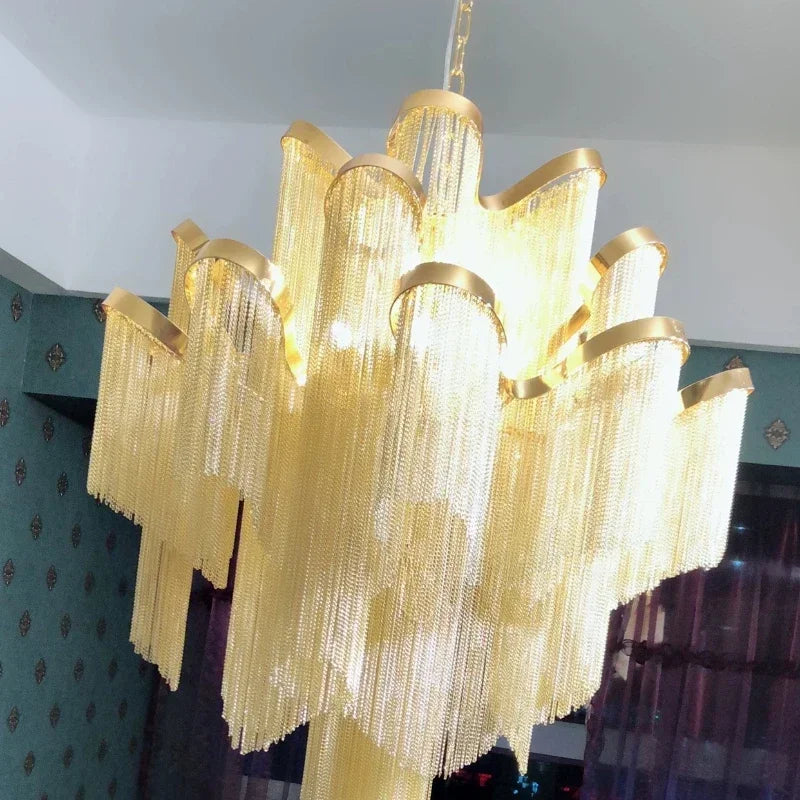 lustre à led pampilles industrielles éclairage intérieur décoration moderne