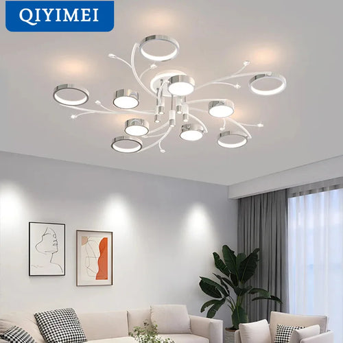 lustre led moderne design nordique chrome minimaliste