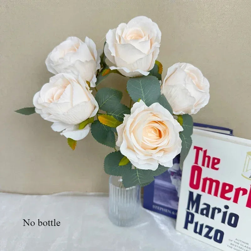 bouquet de roses artificielles en soie pour mariée décoration élégante