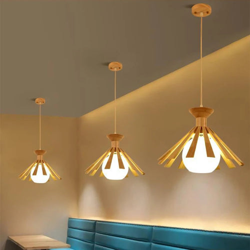 suspension nordique à led en bois pour décoration intérieur 2024