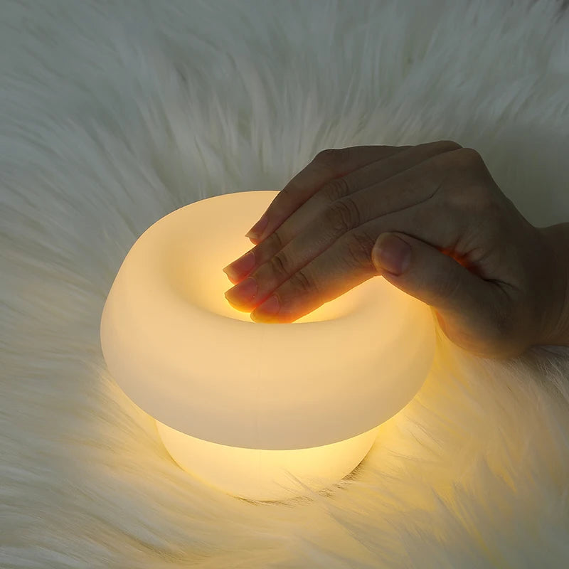 Champignon veilleuse LED Silicone capteur tactile batterie lampe chambre décor bébé chevet décoration lampes cadeau de noël