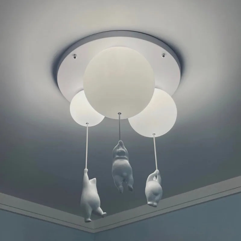 lustre moderne ours panda led pour enfants