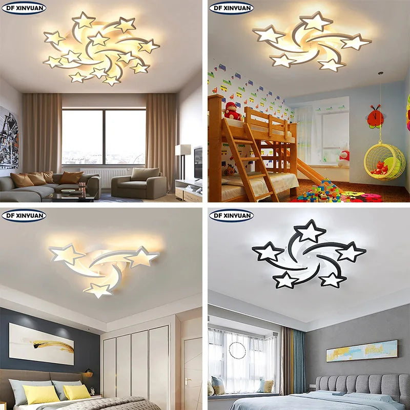 plafonnier led étoile acrylique design moderne luminaire décoratif intérieur