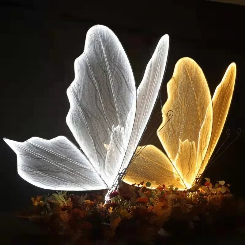 lampadaire à led en forme de papillon pour décorations festives et romantiques