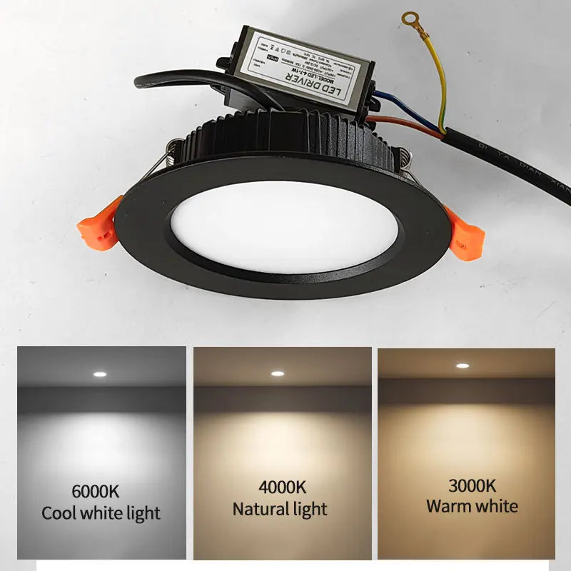 Luz de teto LED impermeável, holofotes ao ar livre, iluminação embutida, iluminação de alto brilho, IP65, , 3W, 5W,