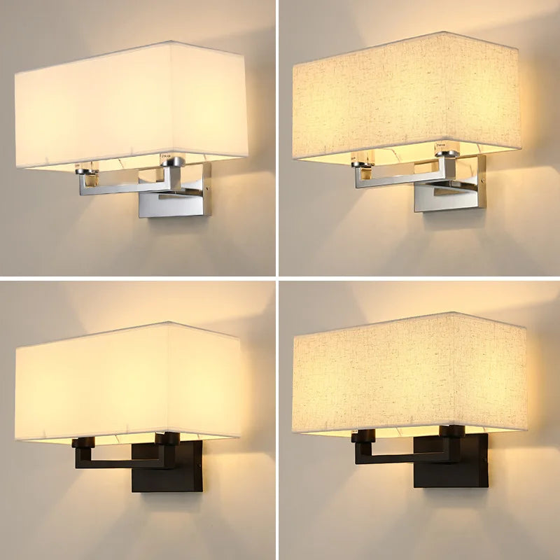 applique murale double tête en tissu style nordique moderne