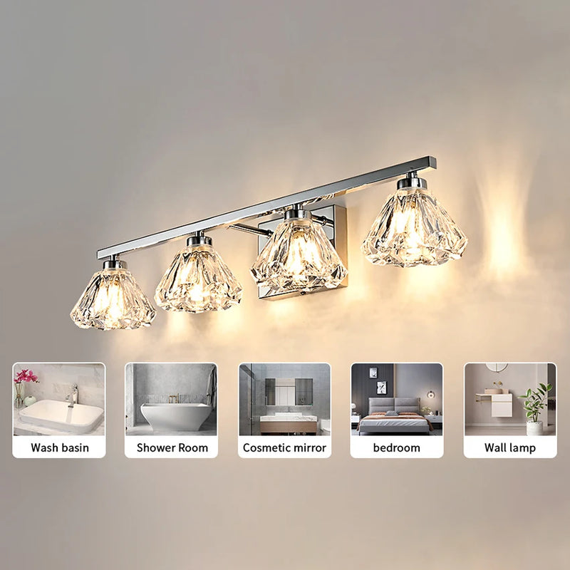 Lampe de salle de bains en cristal moderne