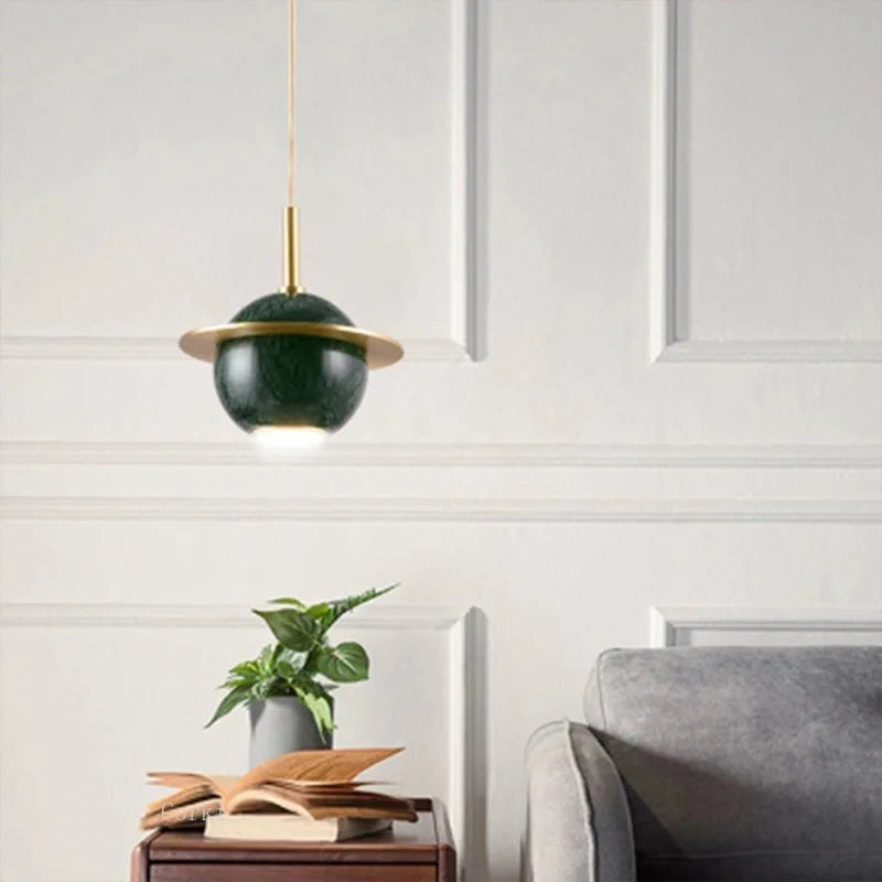 Suspension led marbre design moderne