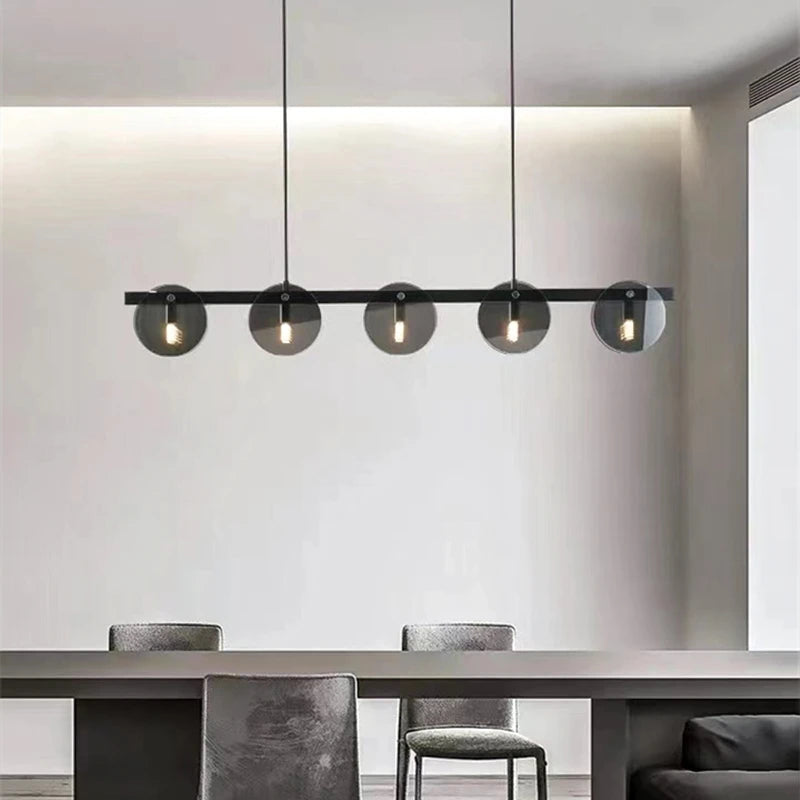 Suspension en verre noir moderne