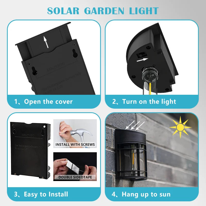 lumière solaire led extérieure pour clôture et paysage