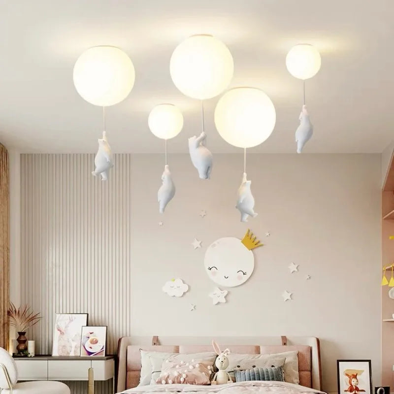 lustre moderne ours panda led pour enfants