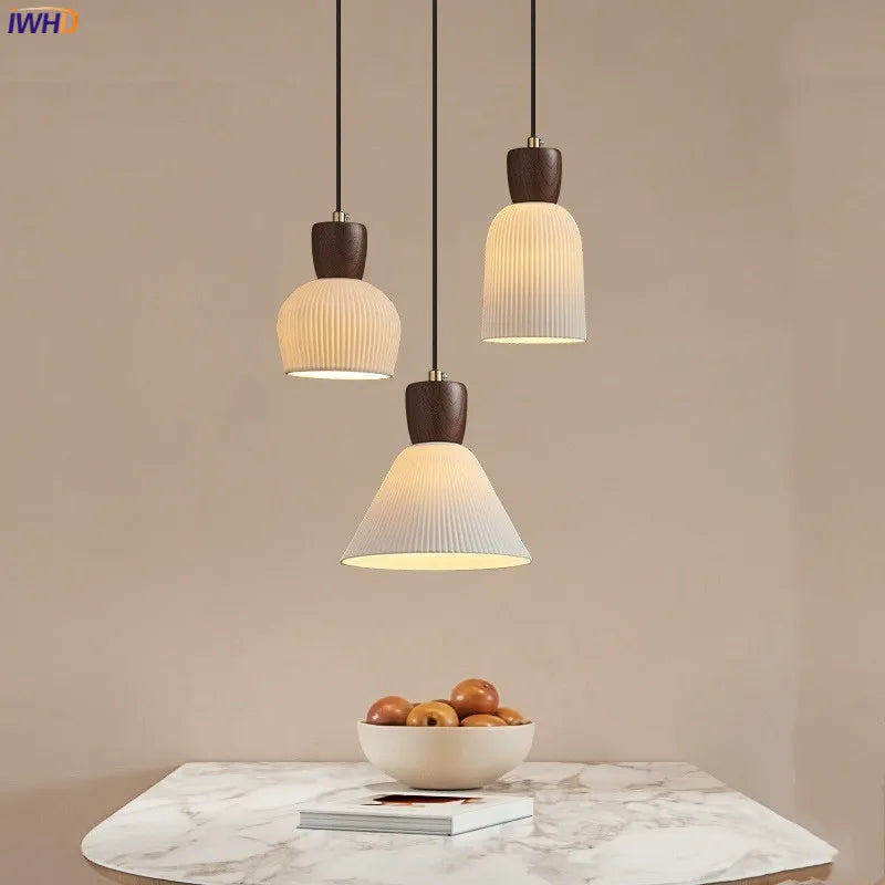 iwhd suspension led en noyer céramique style nordique japonais
