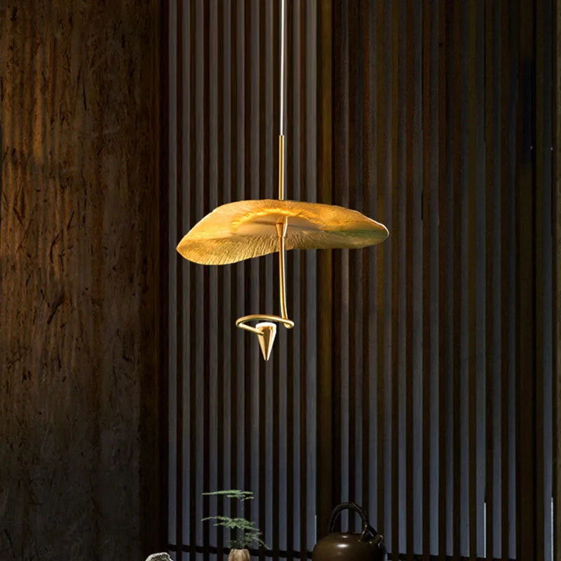 lustre art déco led en cuivre avec fil réglable