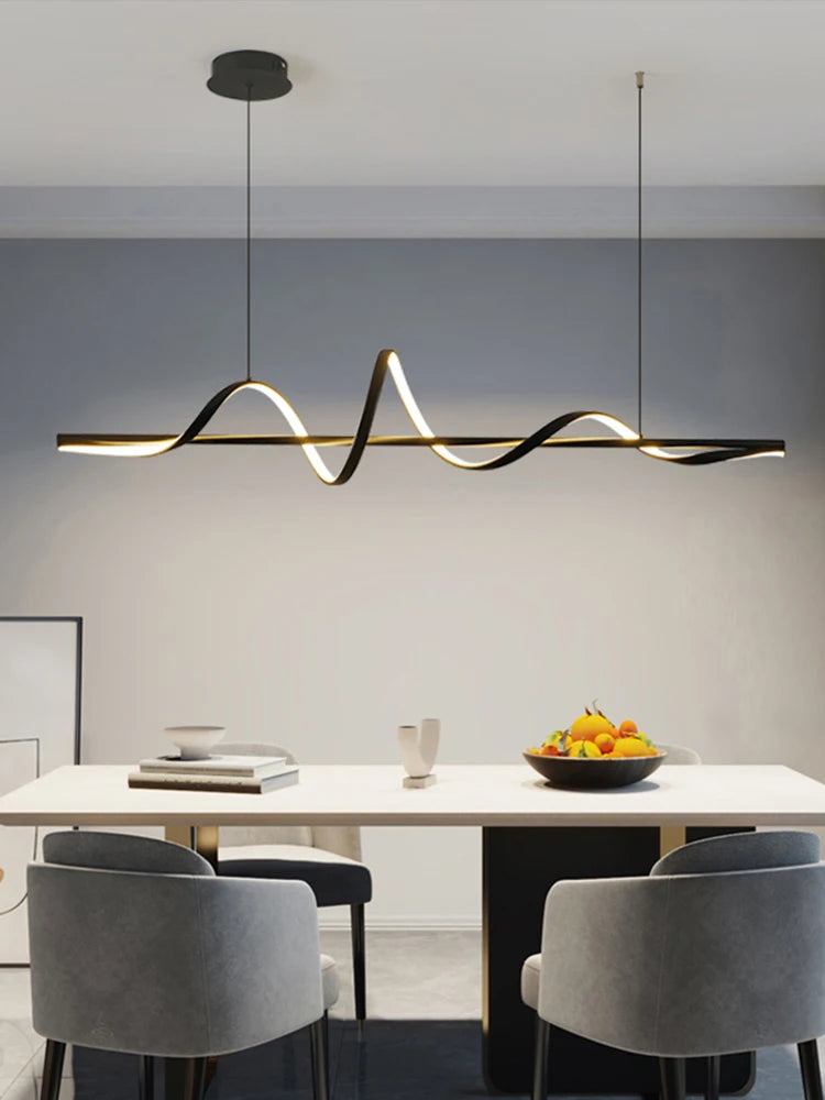 lustre nordique minimaliste ondulation de l'eau en aluminium