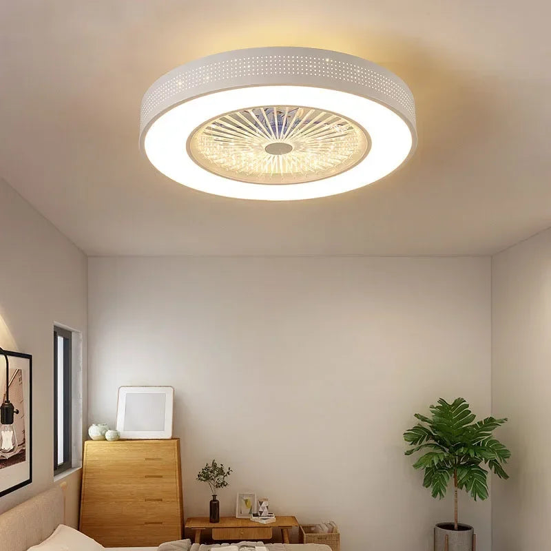 ventilateur de plafond moderne avec lumière led et télécommande
