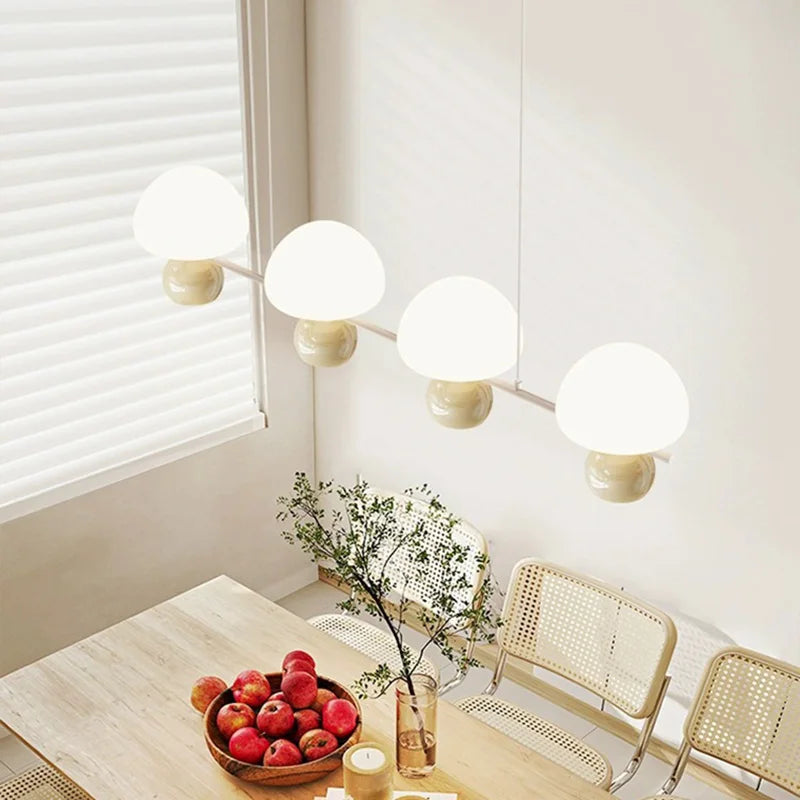 lustre moderne en verre avec luminaires réglables en métal