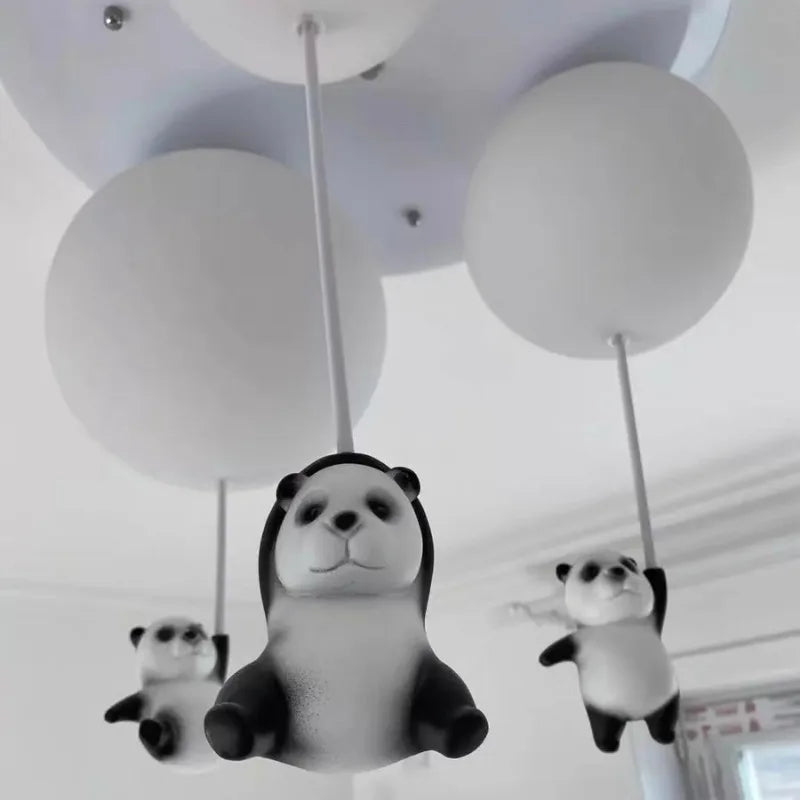 lustre moderne ours panda led pour enfants