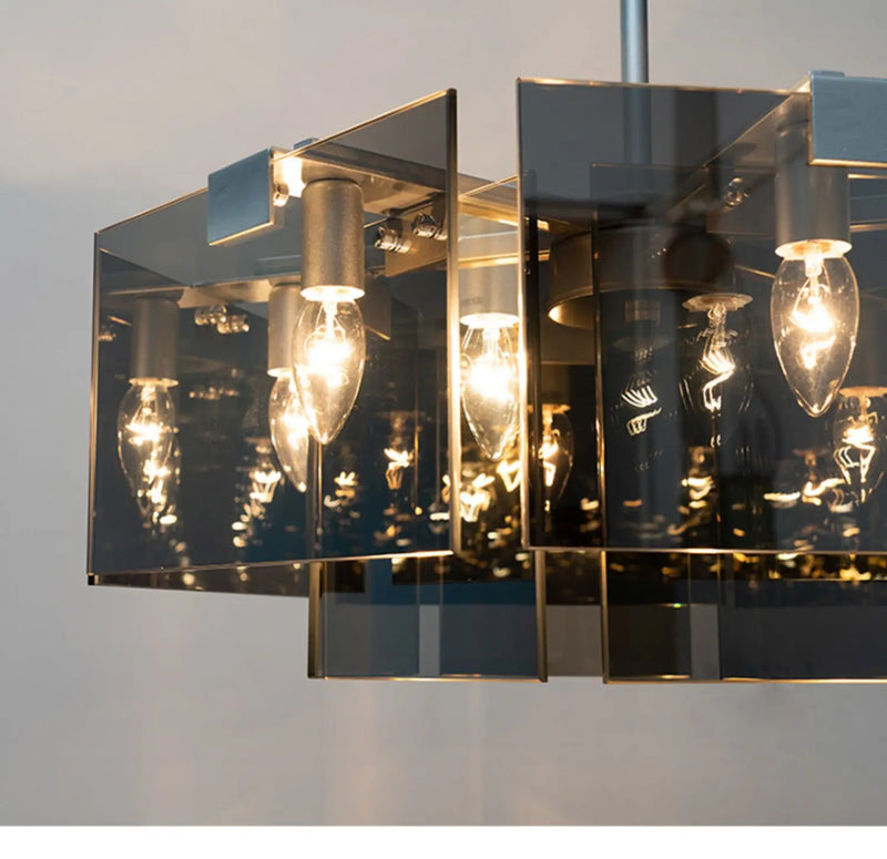 Nordic Minimalist Glass Chandelier with Black Creative Living Room Bedroom, Dining Room, Italian Lighting Fixtures