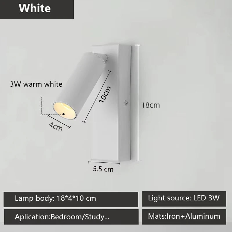 applique murale led rotative moderne pour lecture