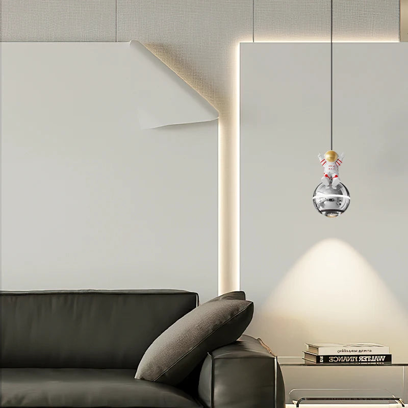 lustre moderne led design astronaute petites suspension