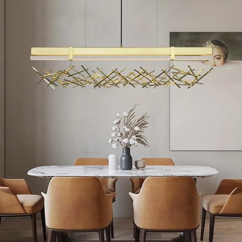 lustre led nordique postmoderne en acier inoxydable et acrylique