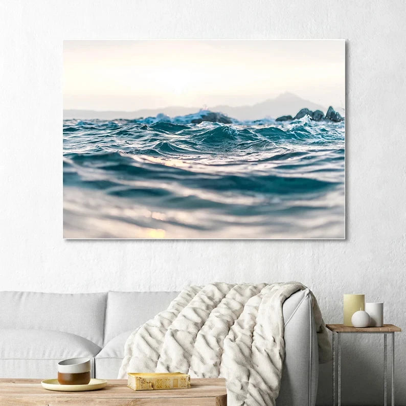 affiche de photographie de vagues art mural décoration intérieure