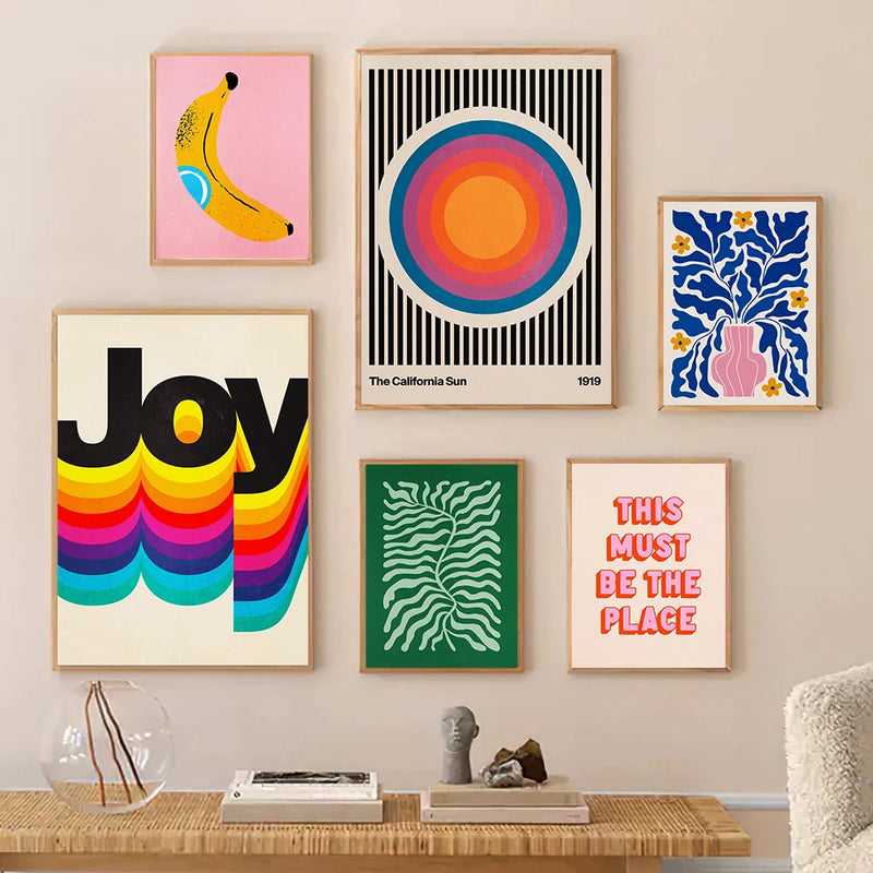 affiches rétro drôles avec citations de fleurs et chien