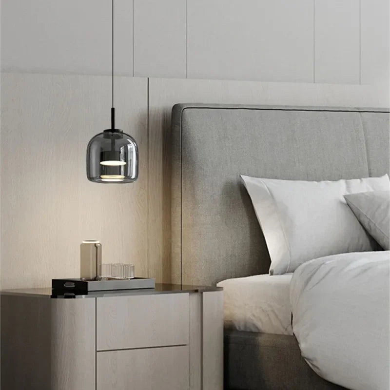 lustre led en verre moderne de luxe pour maison simple