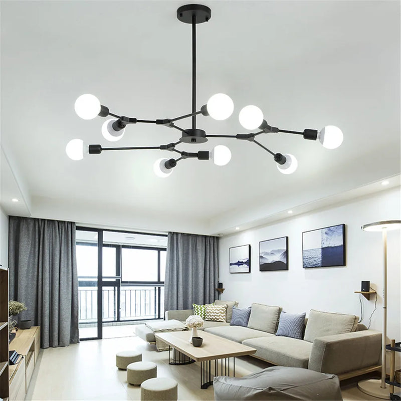 lustre moderne spoutnik satellite lampe suspendue 3 6 9 branches