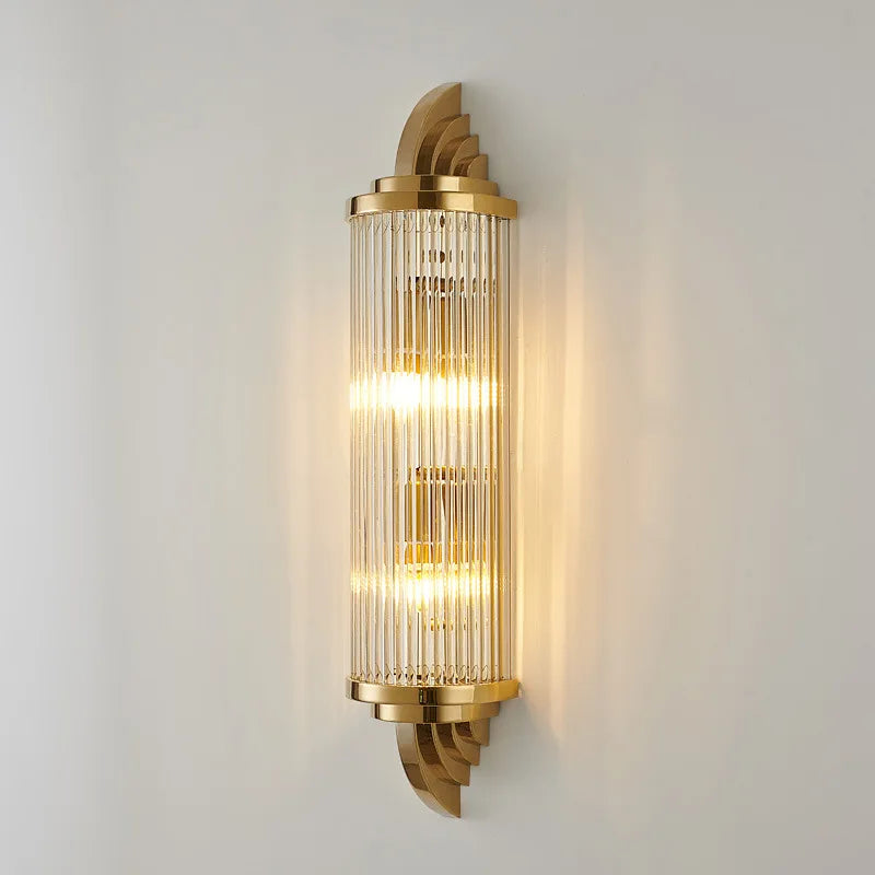 applique murale en acier inoxydable et cristal design moderne