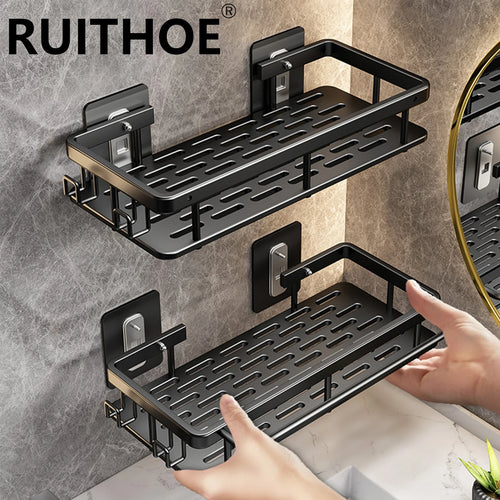 etagère murale sans perçage pour rangement de salle de bain et cuisine