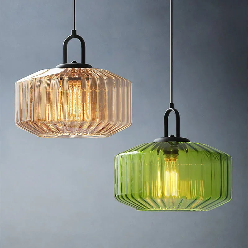 suspension design moderne en verre coloré pour décoration intérieure