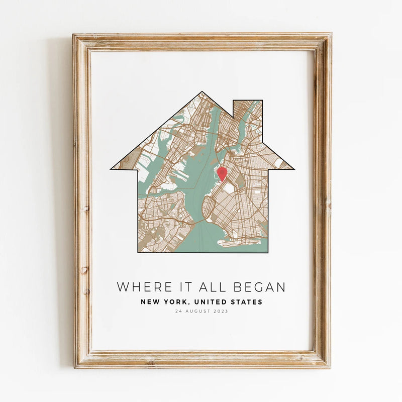 carte de ville personnalisée cadeau romantique pour lui