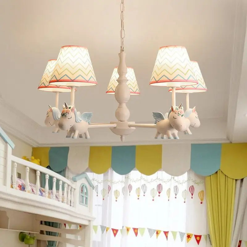 lustre licorne dessin animé pour chambre d'enfant suspendu