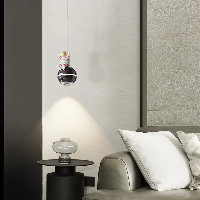 lustre moderne led design astronaute petites suspension