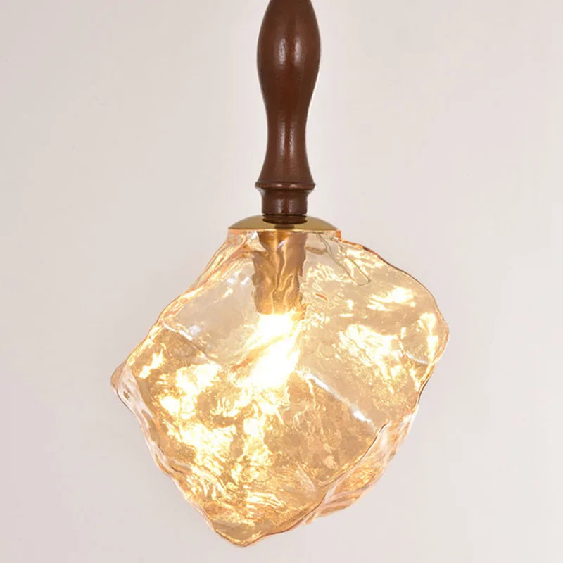 lustre en verre forme bloc de glace pour éclairage divers et