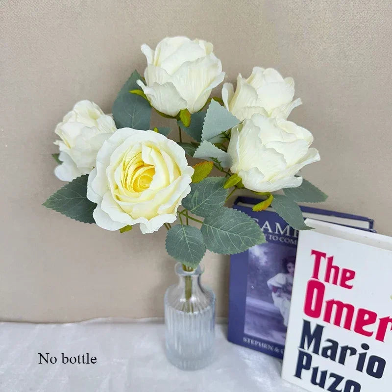 bouquet de roses artificielles en soie pour mariée décoration élégante