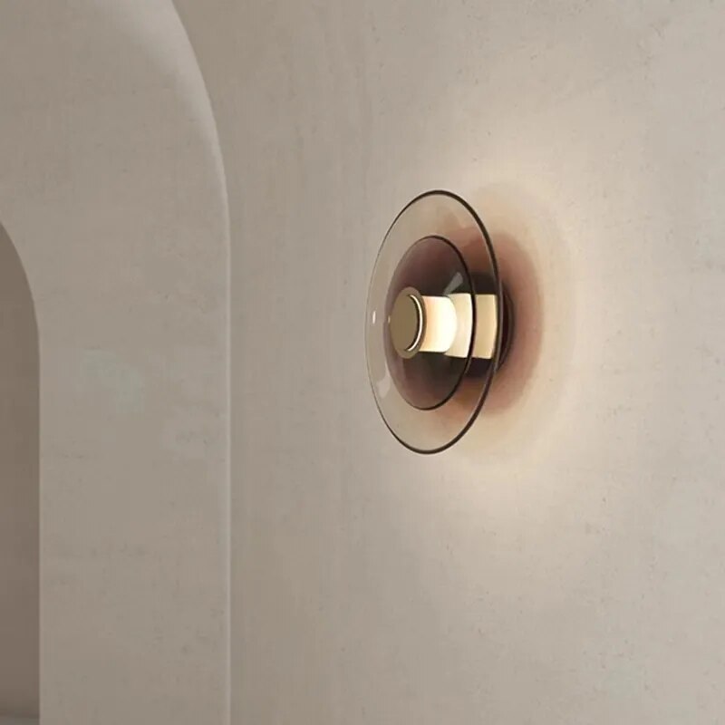 Applique murale Led en verre ambre minimaliste moderne
