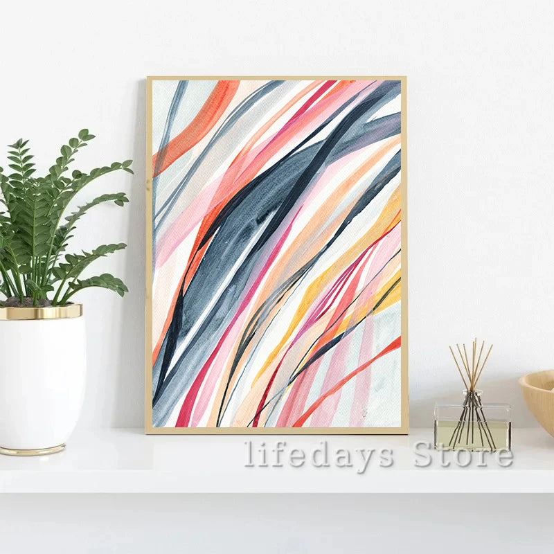 affiches géométriques abstraites à l'aquarelle pour décoration moderne