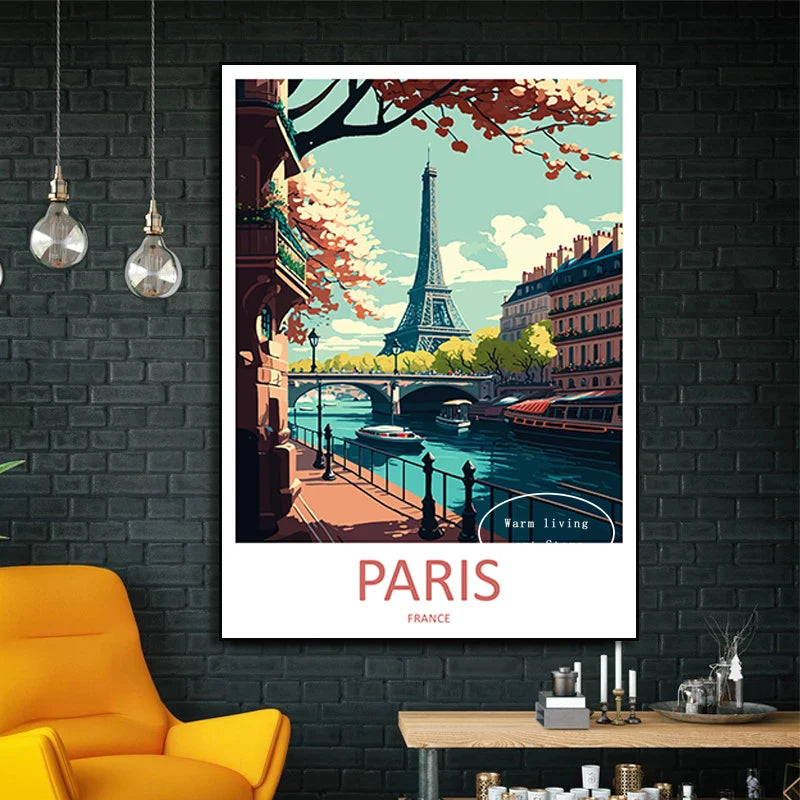 affiche de voyage toile new york rome tokyo venise décoration urbaine